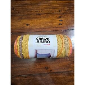 Caron Jumbo Ombre Yarn Sunset Color 100 Acrylic 12 oz 595 yds